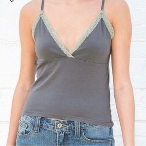 Brandy Melville Gray&Green Lace Tank